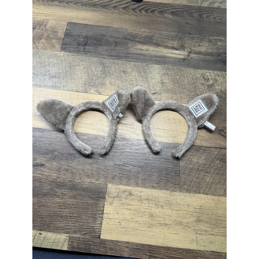 Lot of 2 Great Wolf Lodge GWL Gray Plush Ears Souvenir Headband Unisex Kid